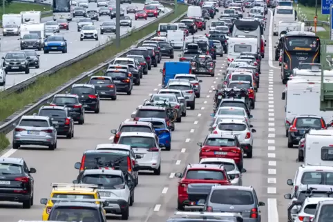 Freiheit, automobile Version: Dieser Stau wurde im September 2022 in Bayern fotografiert. 