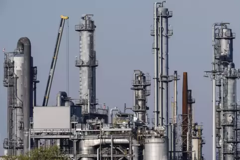 Blick auf Anlagen der BASF in Ludwigshafen. 
