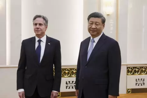US-Außenminister Blinken (links) znd Chinas Präsident Xi. 