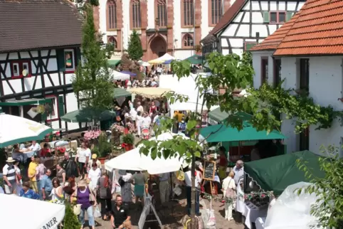 In historischer Umgebung: Der Kräuter- und Ölmarkt in Kandel.