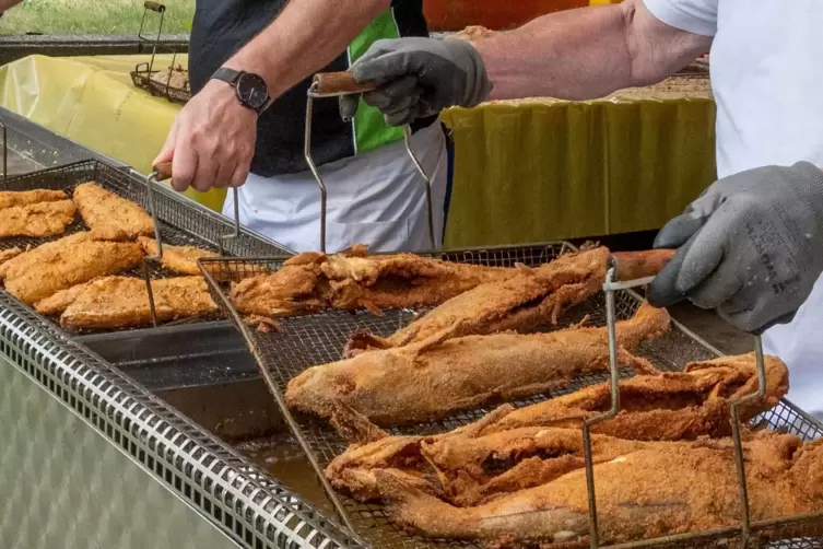 Panierter Fisch - das traditionelle Gericht auf Festen der Angelvereine. Peta fordert: „Fische respektieren statt filetieren“. 
