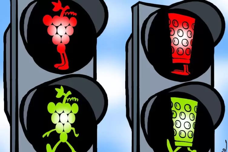 Solche Ampeltr&auml;ubchen und -sch&ouml;ppchen w&auml;ren (sicher nicht nur) ganz nach dem Geschmack eines RHEINPFALZ-Karikaturisten. 