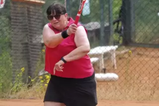 Edda Näher vom TC Kusel verlor deutlich gegen Silke Herrmann vom TC Offenbach-Hundheim. 