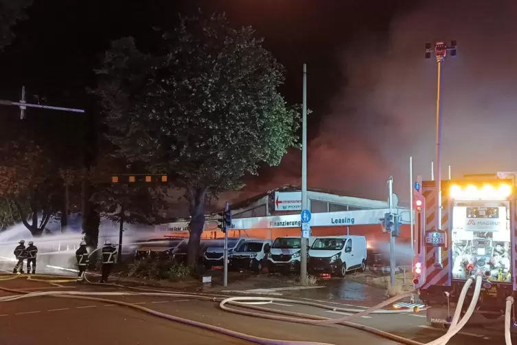 Dicker Rauch waberte &uuml;ber der Einsatzstelle und wurde vom Wind gen S&uuml;den getrieben.