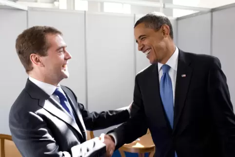 Dmitri Medwedew, damals russischer Präsident, und sein amerikanischer Amtskollege Barack Obama schienen sich zu verstehen, als s