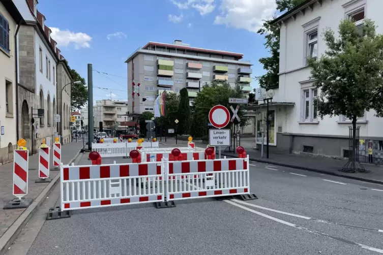 Die Mannheimer Straße wurde am Dienstag gesperrt. 