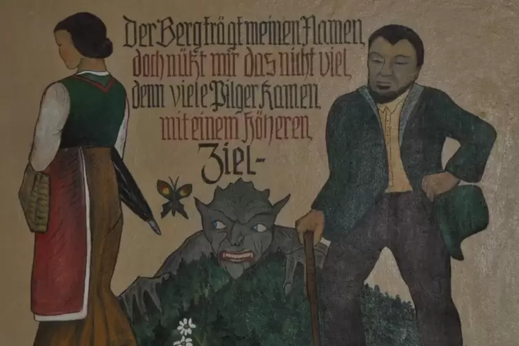 Wallfahrten auf den Teufelsberg: Diesen Gegensatz dokumentiert ein Gemälde in der St. Annahütte. 