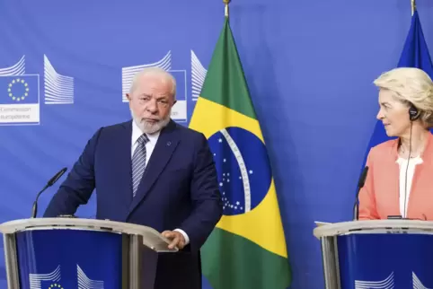 Freundliche Töne können sachliche Differenzen nicht überdecken: Kommissionspräsidentin Ursula von der Leyen und Brasiliens Präsi