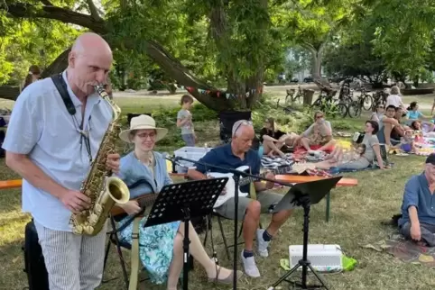 Für Musik war beim Picknick auch gesorgt.