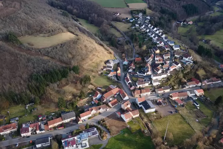 Luftaufnahme von Ginsweiler. 