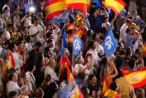 Möglicherweise zu früh gejubelt: Anhänger der spanischen Konservativen bei der Parlamentswahl.