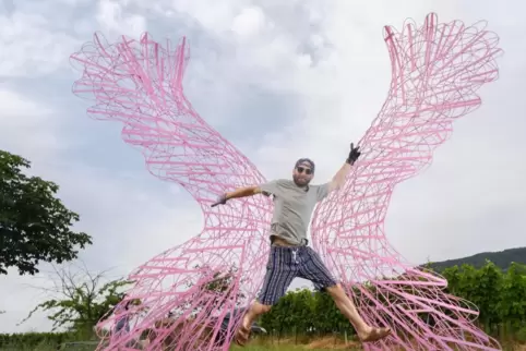 In trockenen Tüchern: Gleb Dusavitskiys „I believe I can fly“ ist schon vor Ort.