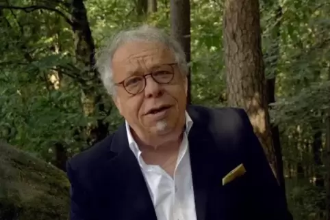Franz Wosnitza im Video und Büchlein zu seinem Lied „Was iss Landstuhl so schää“.