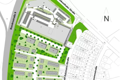 Ein Ausschnitt der vorgelegten Pläne für das Gelände des ehemaligen Real-Markts.