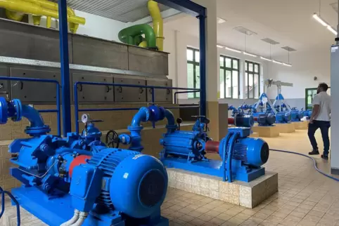 Im Grünstadter Wasserwerk: Hier haben Fachleute nach der Bakterien-Brutstätte gesucht. 