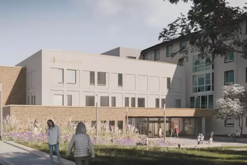 So soll der neue Eingangsbereich zur Klinik einmal aussehen. 