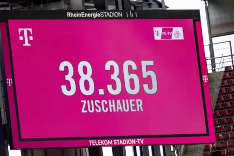 Bisherger Bundesliga-Bestwert: 38.365 Zuschauende im RheinEnergie-Stadion bei der Partie Köln - Frankfurt am 23. April. 