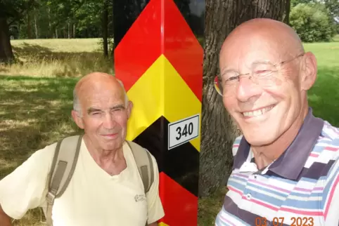 Unterwegs auf dem Oder-Neiße-Radweg: Norbert Hook (rechts) und Manfred Keller aus Römerberg. 