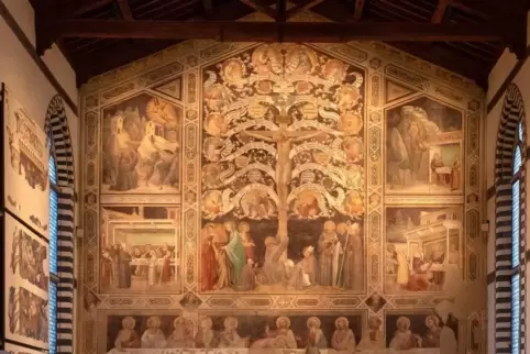 Ein Thema im Roman: Taddeo Gaddis Fresko „Arbor Vitae“ (Lebensbaum) im Refektorium der Franziskanerkirche Santa Croce in Florenz