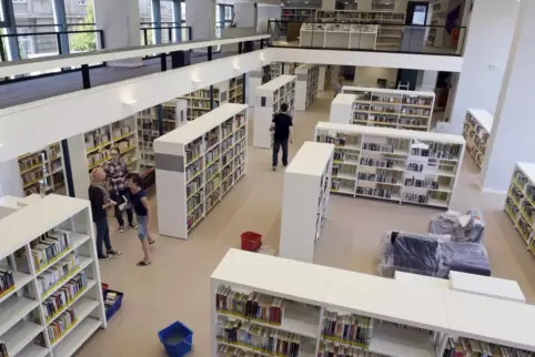 Die Stadtbibliothek Ludwigshafen. Hier hat eine Ukrainerin Kulturprojekte für geflüchtete Landsleute initiiert – und verliert de