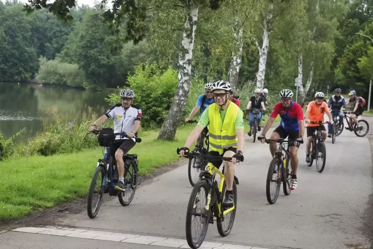 Vorbei an Wasser und Wiesen: RHEINPFALZ-Leser begaben sich auf eine rund 23 Kilometer lange Radtour. 
