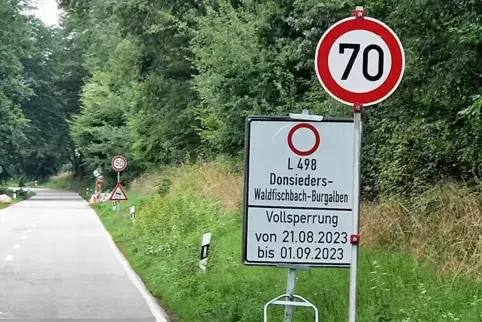 Die L498 zwischen Donsieders und Waldfischbach-Burgalben ist ab Montag wegen des Pipelinebaus gesperrt. 