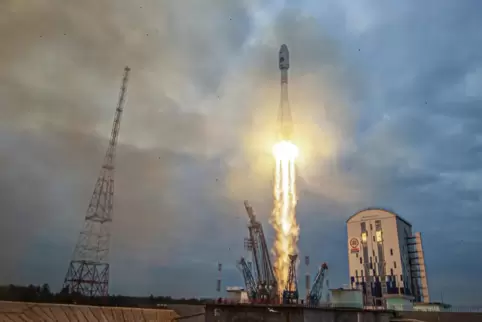 Eine Sojus-Rakete mit der Raumsonde beim Start am 11. August.