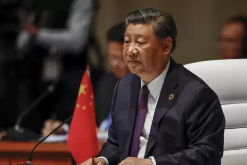 Chinas Präsident Xi Jinping am Mittwoch beim Brics-Gipfel. Seine für Dienstag geplante Rede trug Handelsminister Wang Wentao vor