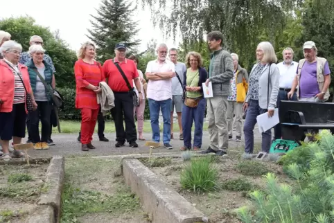 Reges Interesse am Samstag: Die BUND-Kreisgruppe zeigt insektenfreundliche Grabgestaltung auf dem Speyerer Friedhof. 