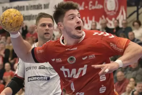 Max Haider in der vergangenen Saison im Heimspiel gegen die SG BBM Bietigheim.