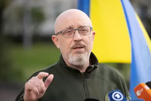 War noch im April auf der US-Airbase Ramstein zum Treffen der Ukraine-Kontaktgruppe: der geschasste Verteidigungsminister Oleksi