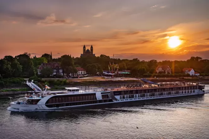 Touristischer Anziehungspunkt auch für Flusskreuzfahrtschiffe: Speyer mit seinem Dom. Touristischer Anziehungspunkt auch für Flusskreuzfahrtschiffe: Speyer mit seinem Dom.