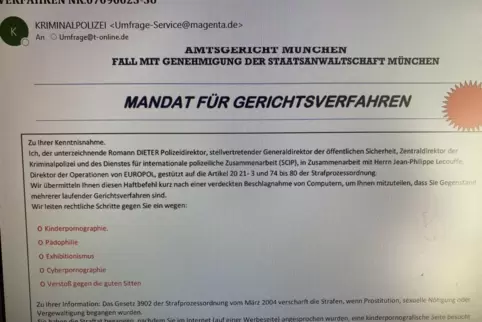 Ein Beispiel für einen schlechten Betrugsversuch, der schnell durchschaubar ist. 