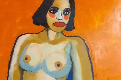 Typisch männlich? Gernot Kissel polarisiert mit seinen Bildern – hier ein Aktgemälde (Detail).