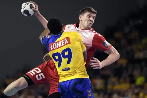Christian Dissinger im März als Spieler von Dinamo Bukarest gegen Kielce.