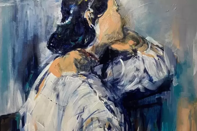 Hommage an Anselm Feuerbach: &bdquo;Am Fenster&ldquo; von Karin Germeyer-Kihm (Detail). 