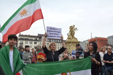 Auch in Mannheim gab es Solidaritätsbekundungen für die Protestierenden im Iran. 