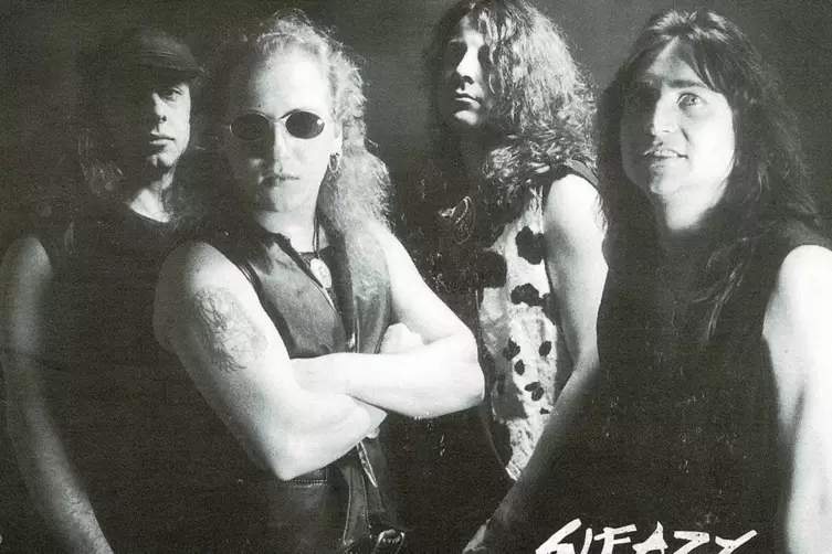 Sleazy 1996 (von links): Hannes Kr&auml;mer Dee Polz, Dirk Bayer, Markus Dillenkofer. 
