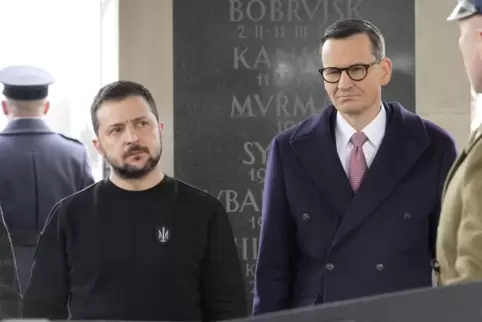 Gespannte Beziehungen: der ukrainische Präsident Wolodymyr Selenskyj (links) und Polens Regierungschef Mateusz Morawiecki, hier 