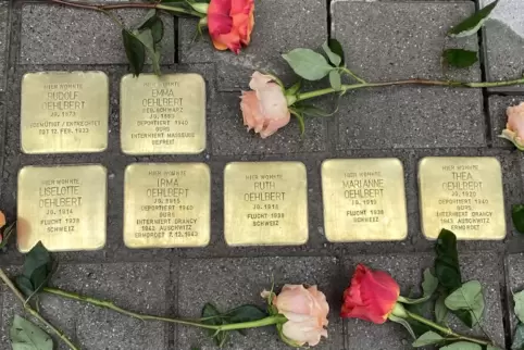 Sieben Stolpersteine erinnern nun in der Oggersheimer Straße an die Familie Oehlbert. 