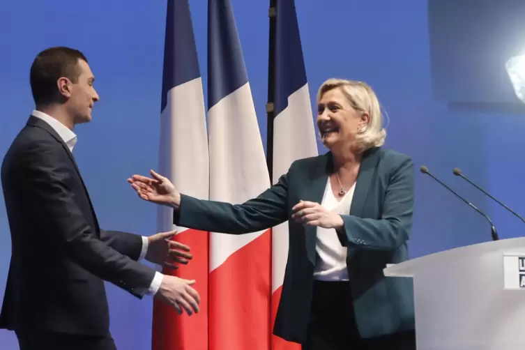 Zwei, die sich ergänzen: Marine Le Pen und Jordan Bardella.