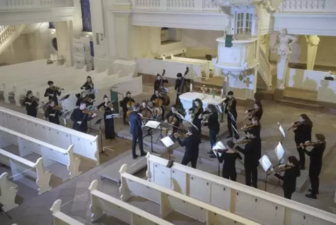 Das Kammerorchester der Großregion bei einem Konzert in der Ludwigskirche in Saarbrücken. Am kommenden Sonntag spielt das Orches