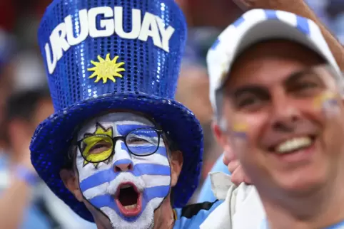 So sieht Vorfreude aus: ein Fan Uruguays.