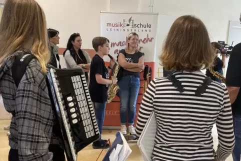 Während der Corona-Jahre sind sie weniger geworden: Musikschüler in ihrem künftigen Domizil, dem Leininger Oberhof. 
