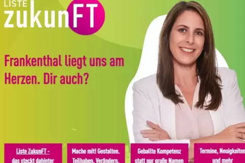 Mit einer eigenen Webpräsenz wirbt die FDP für ihre „Liste ZukunFT“. Die Frankenthalerin Sandra Kober hat das Konzept schon über