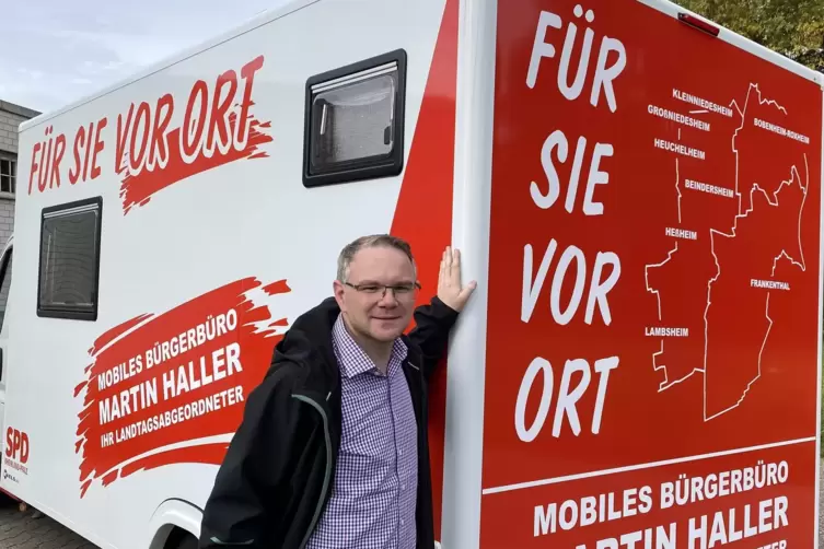 Bietet die Möglichkeit für neue Formate in der politischen Arbeit im Wahlkreis: SPD-Mann Martin Haller vor dem dafür eigens geba