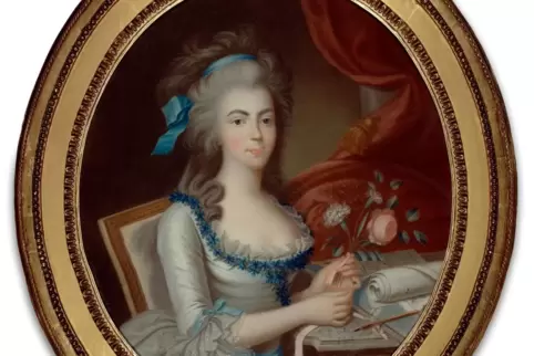 Die Mutter: Pastellporträt der Auguste Wilhelmine von Hessen-Darmstadt 1785.