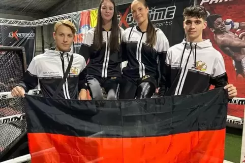 Erfolgreich bei den Amateur-Weltmeisterschaften in München: (von links) Justus Textor, Julia Popp, Lia Textor und Dominik Popp 
