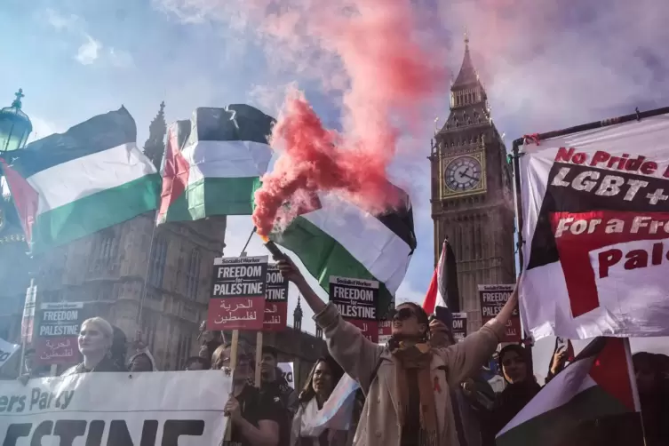 Am Samstag gab es wieder Pro-Palästina-Demos in Europa, die größte war in London. 