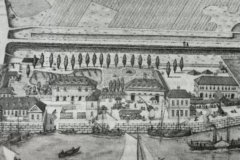 So klein fing alles an: Die Rheinschanze im Jahr 1843. Aus ihr ist das heutige Ludwigshafen entstanden. 